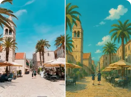 Scenery Photo to Ghibli Filter