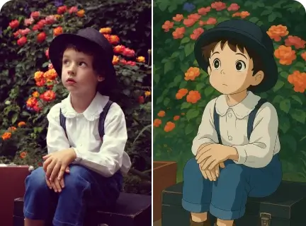 Boy's Photo in Ghibli Filter
